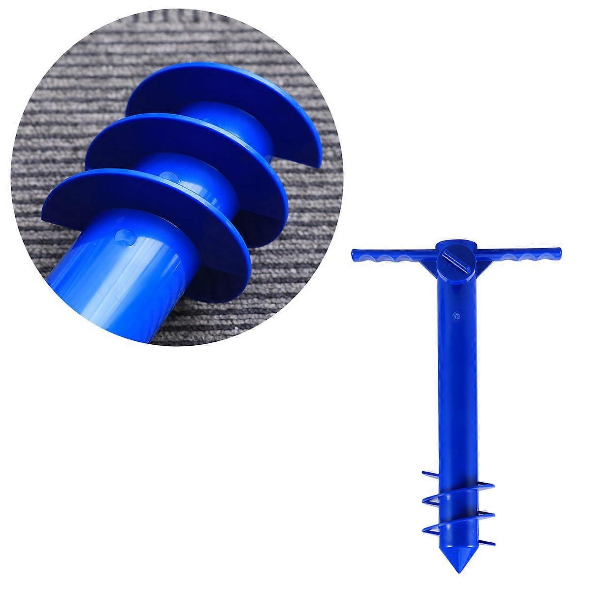 Beach Umbrella Anchor Spike Stand For Outdoor Fishing Pole And Garden Usage In Blue Color With Anti-Blowaway Function 1Set