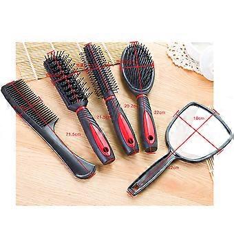 Comb Mirror Set for Hair Care with Anti-Static Detangling Hair Brush 5Pcs
