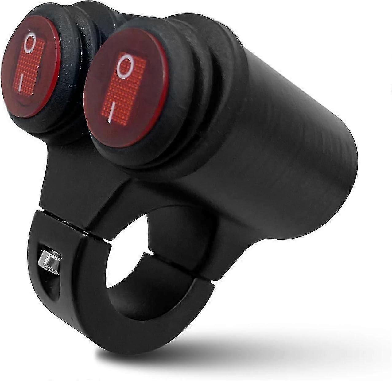 Motorcycle Handlebar Light Switch 7/8" 22mm 12V Waterproof Button Double Knob Control Switch Hazard