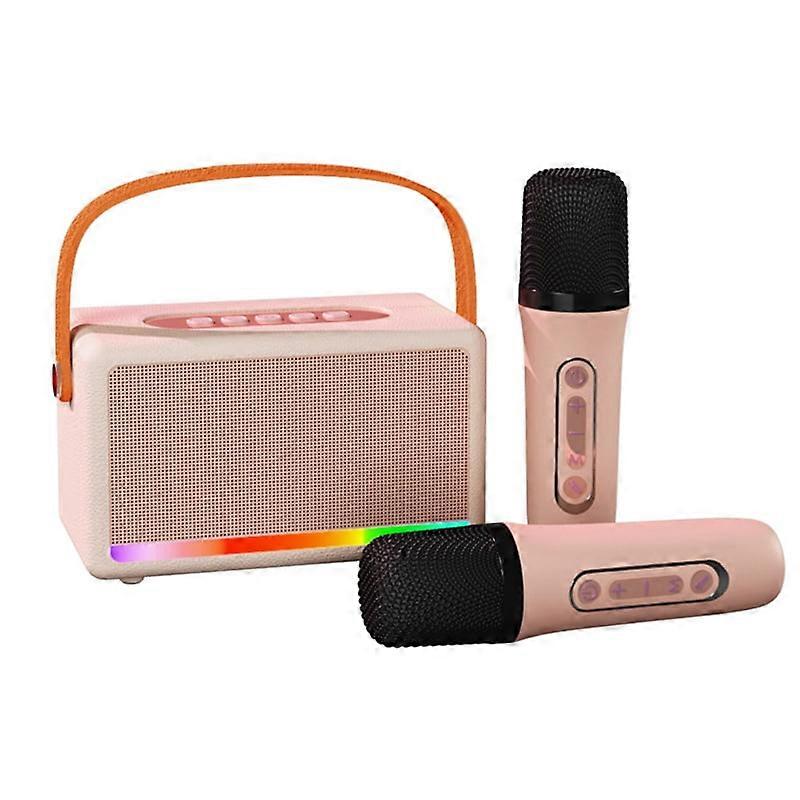 Karaoke Machine for Kids Adults Mini Portable Bluetooth Karaoke Speaker with Wireless Microphone LED Light for Banquet,D