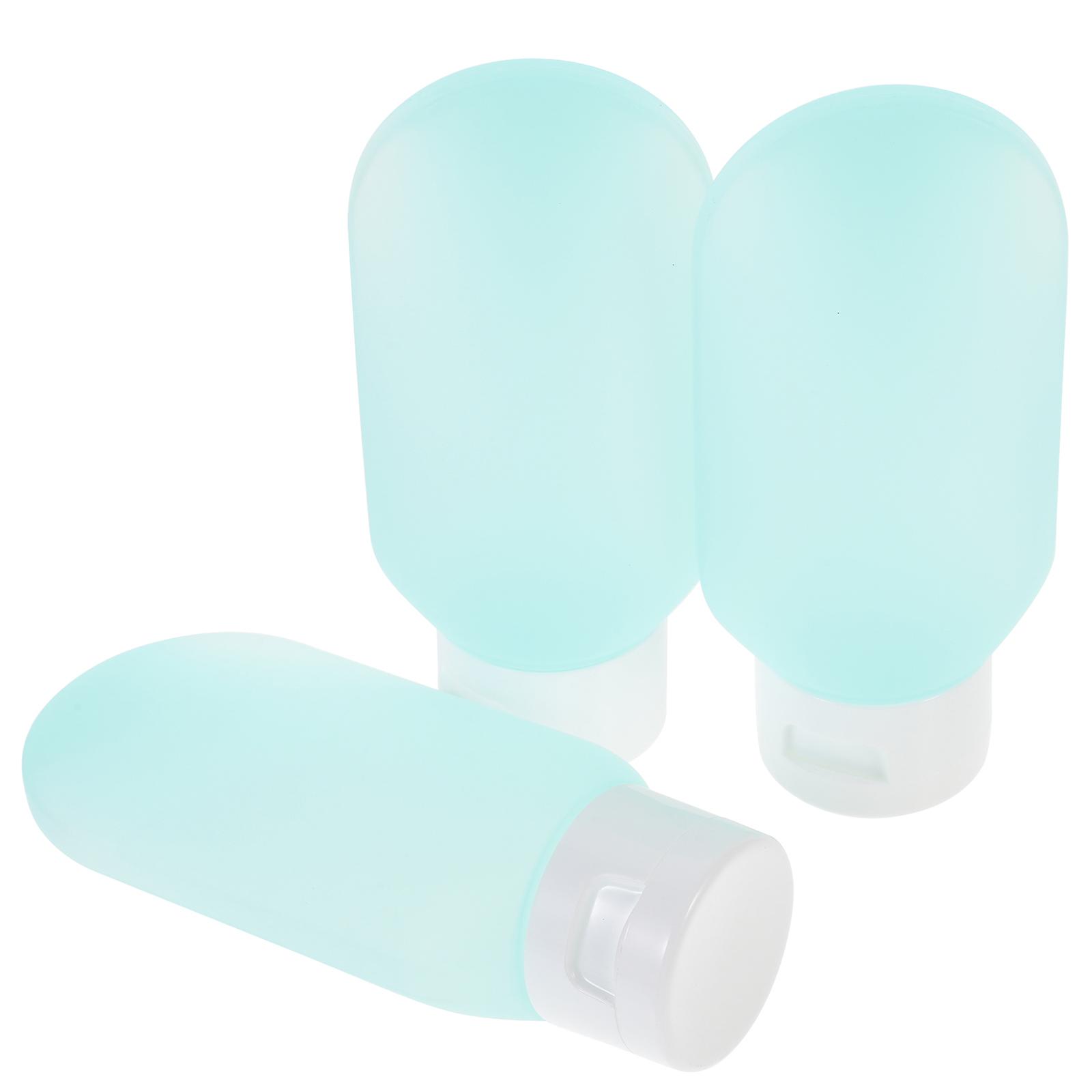 Leakproof Travel Bottles 3Pcs Shampoo Lotion Set Green Soft Design For Convenient Travel