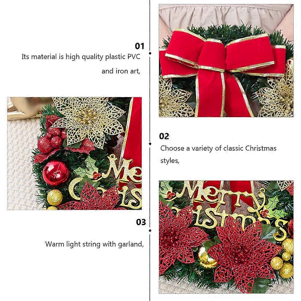 Festival Garland With LED Light String For Christmas Party Wall Decoration 11.8×11.8×4.7in Multi PVC Iron Sets