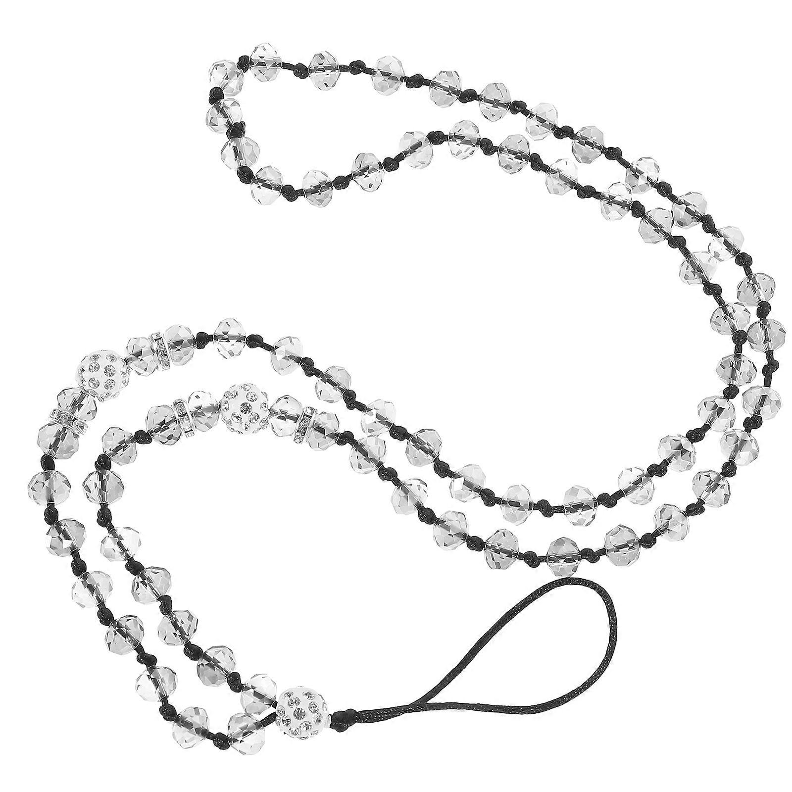Creative Crystal Phone Lanyard for Hanging 2Pcs Assorted Color Beads Strap