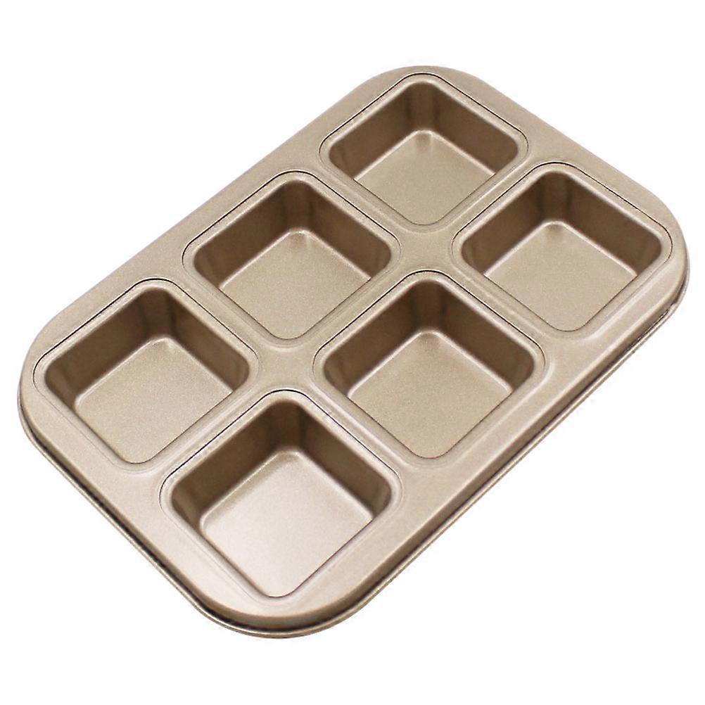 Kitchen Supplies Square Mould Baking Tray for Baking Use 2Pcs Golden