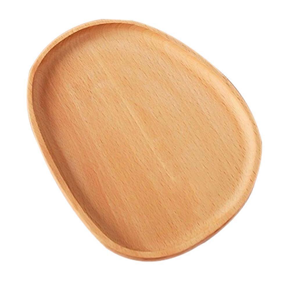 Wood Serving Platter Oval Tray for Serving 4Pcs Small Bread Plates