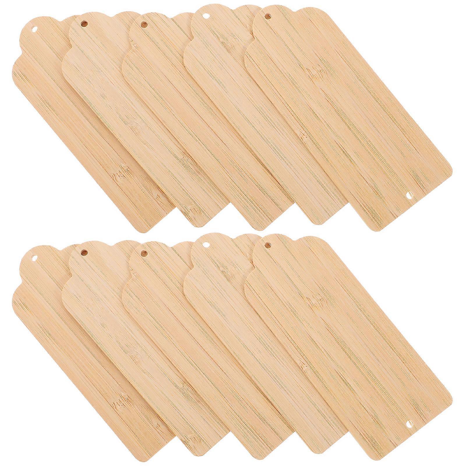 Engravable Bamboo Blanks 10Pcs Rectangular Cutouts For Crafts Daily Use Light Yellow Ideal For DIY Projects