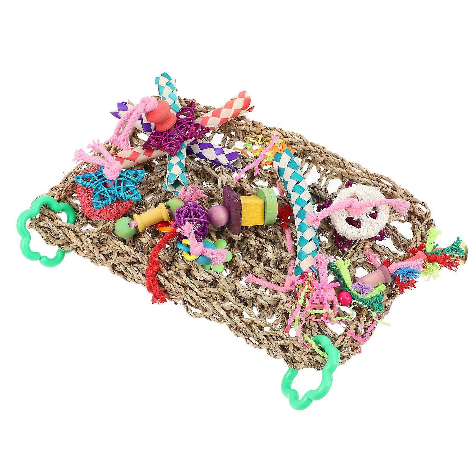 Bird Climbing Net Hanging Foraging Wall Entertainment Toy 2Pcs