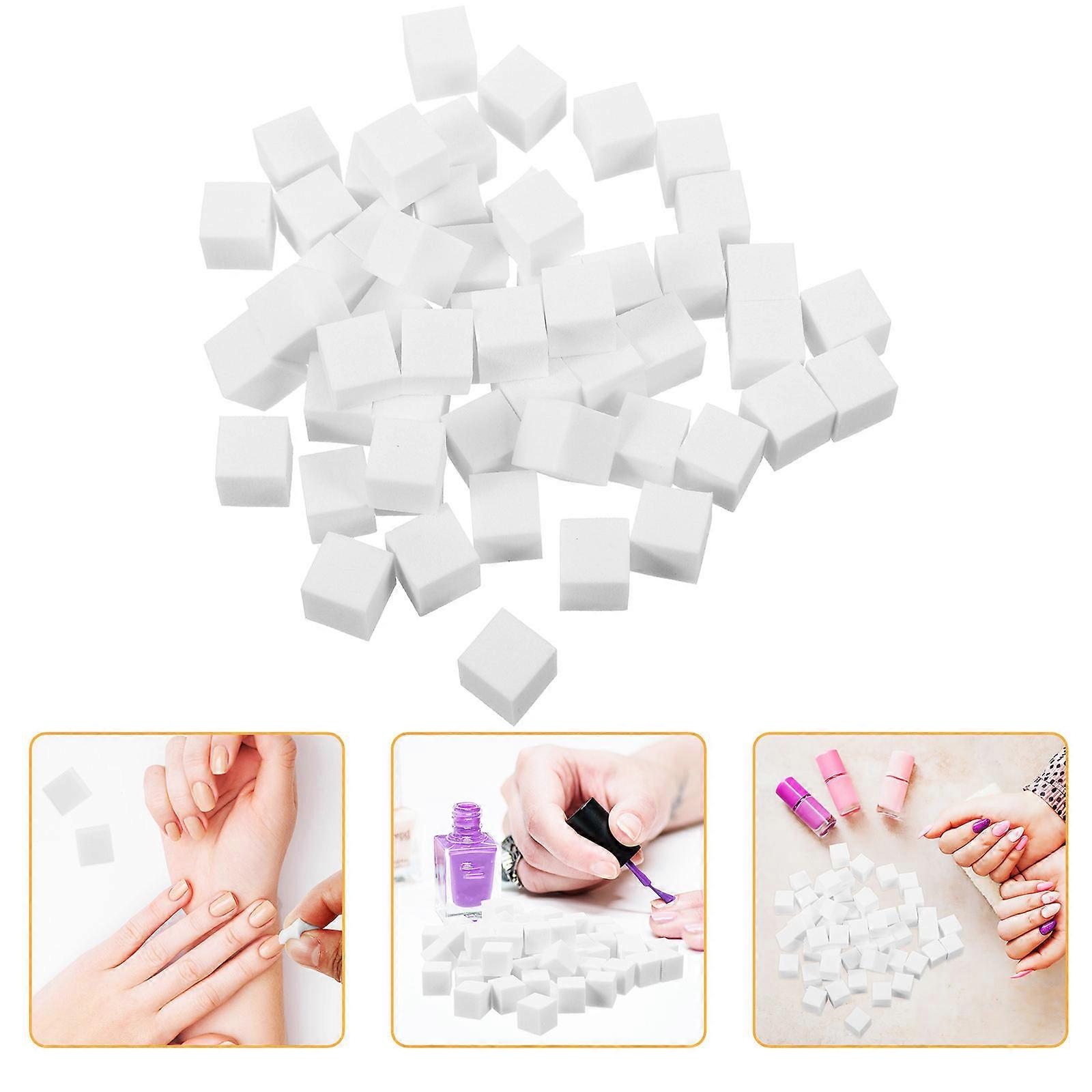 Nail Sponges for Manicure Practical Small Square Sponge Block White 300Pcs