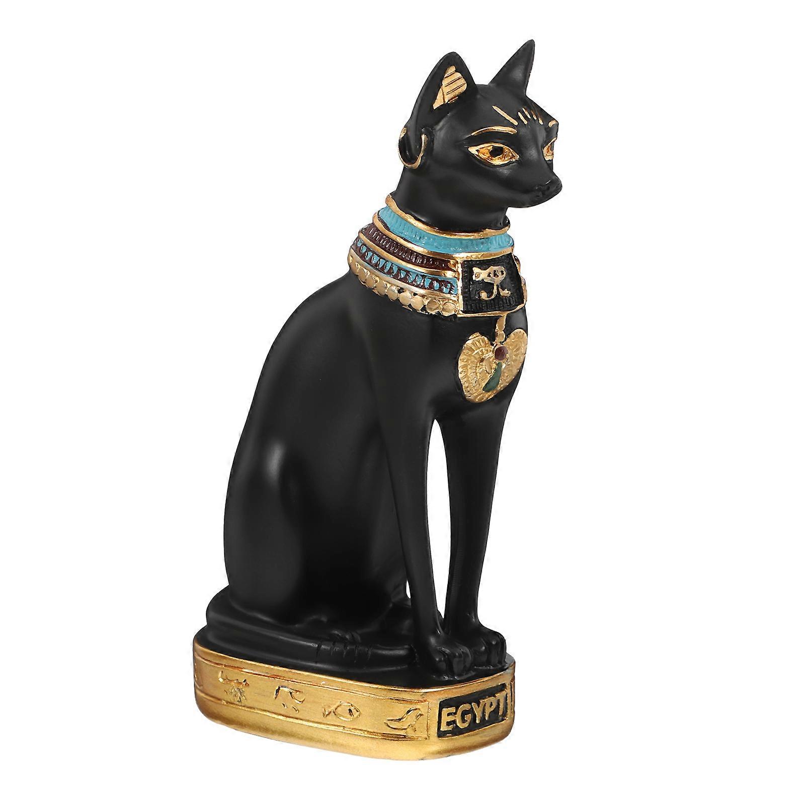 Egyptian Cat Statue Resin Figurine Decoration 3Pcs for Home Display