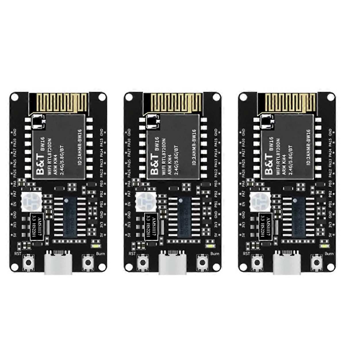 3X BW16-Kit Development Board RTL8720DN Dual-Band Wi-Fi Low-Power Bluetooth BLE Module Type-C Interf