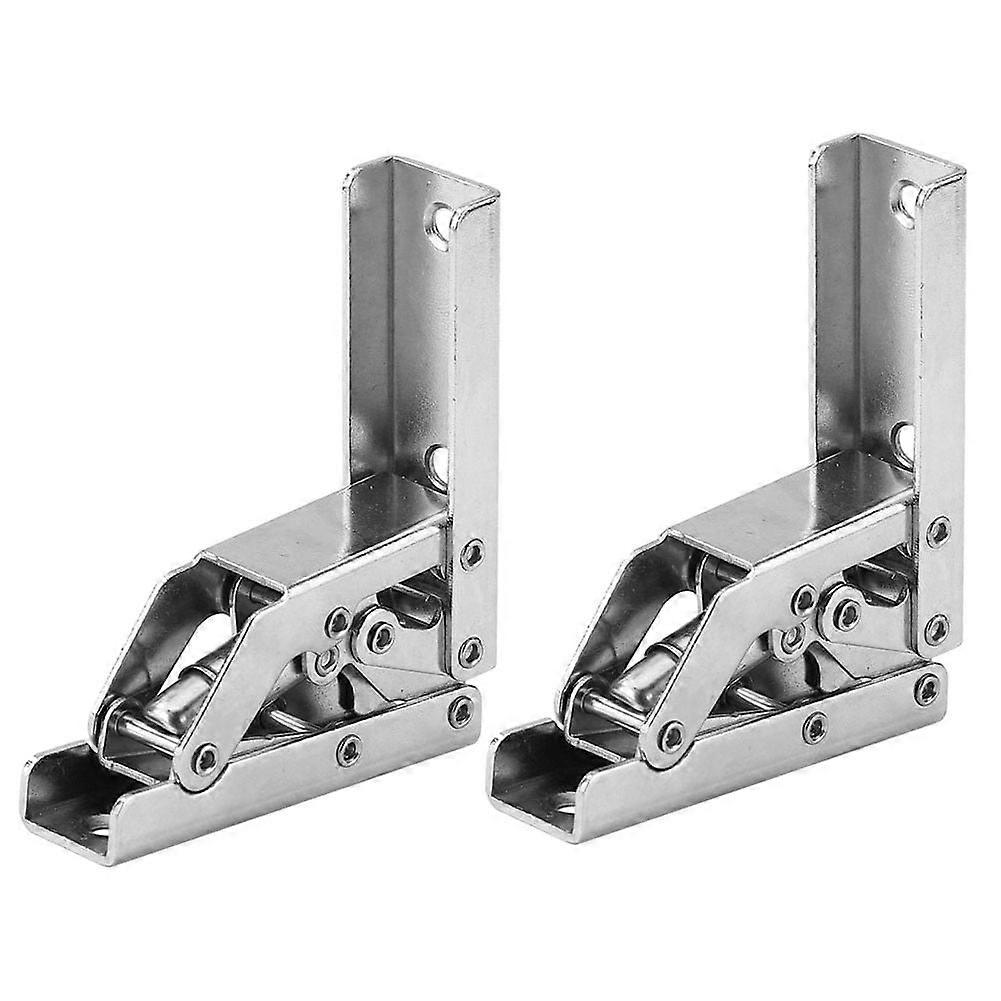 2PCS 90° Self-locking Folding Hinge Table Leg Bracket 180° Spring Folding Hinge