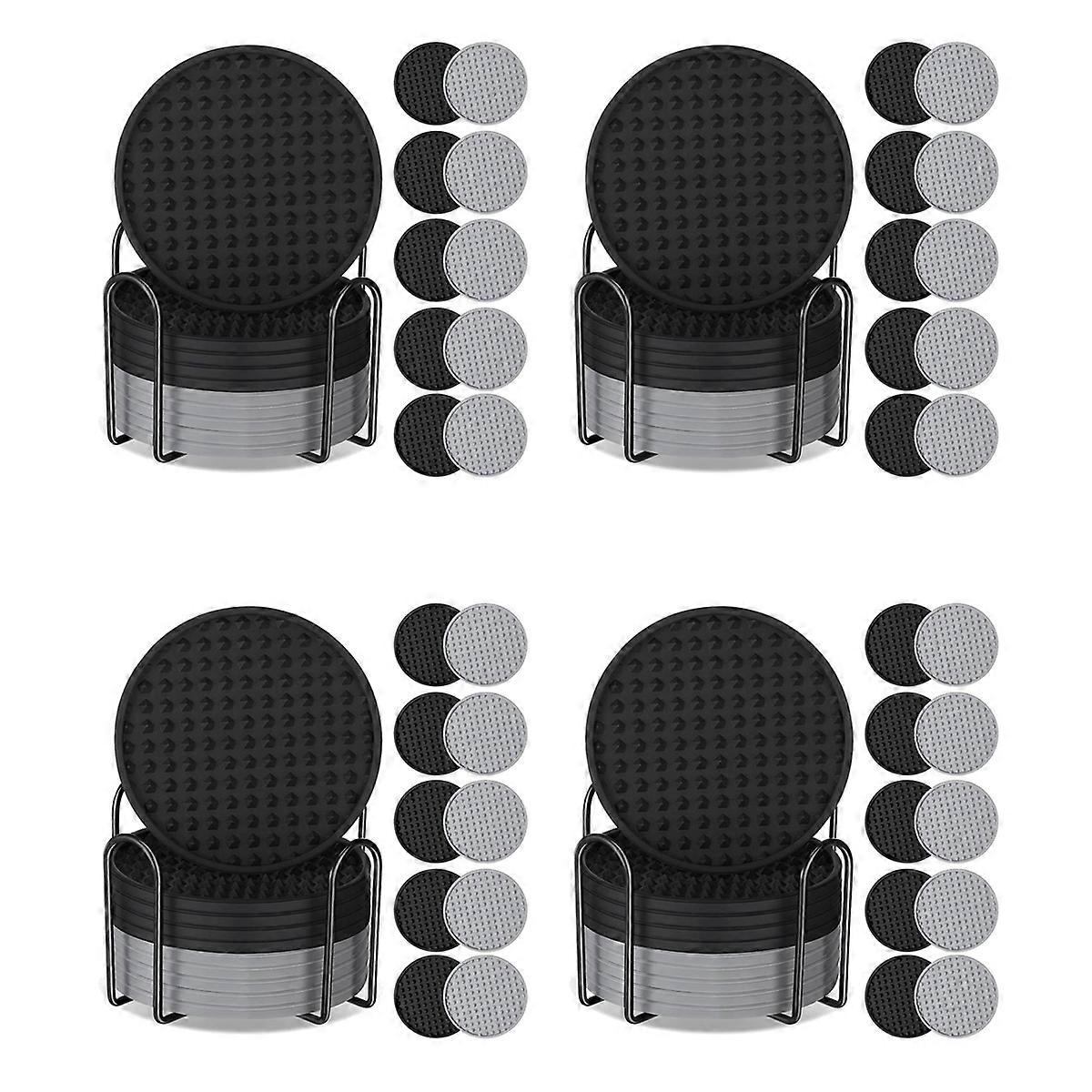 10 Pack Coasters for Drinks Silicone Coaster with Holder