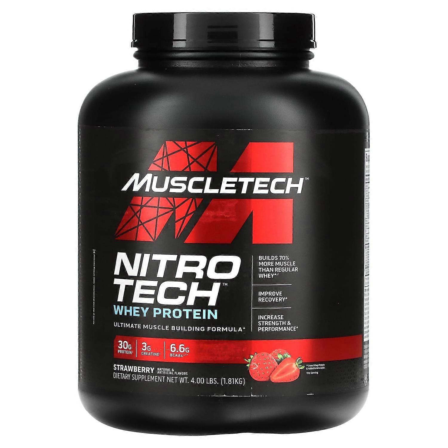 MuscleTech, Nitro Tech, Whey Protein, Strawberry, 4 lbs (1.81 kg)