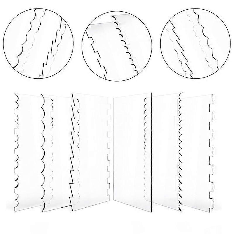 6 Pcs Clear Acrylic Cake Scraper, Cake Decorating Combs, Cake Scraper Decorating
