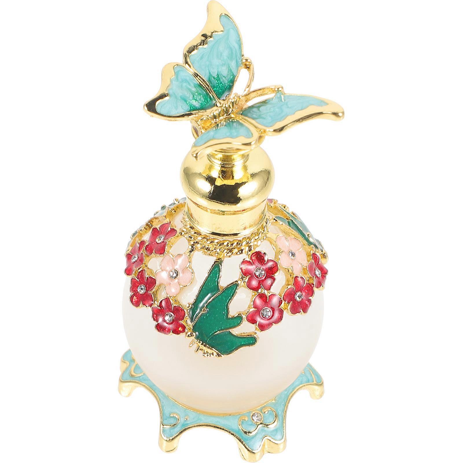 Glass Perfume Bottle Green Empty for Storage Use 4Pcs Fragrance Bottles