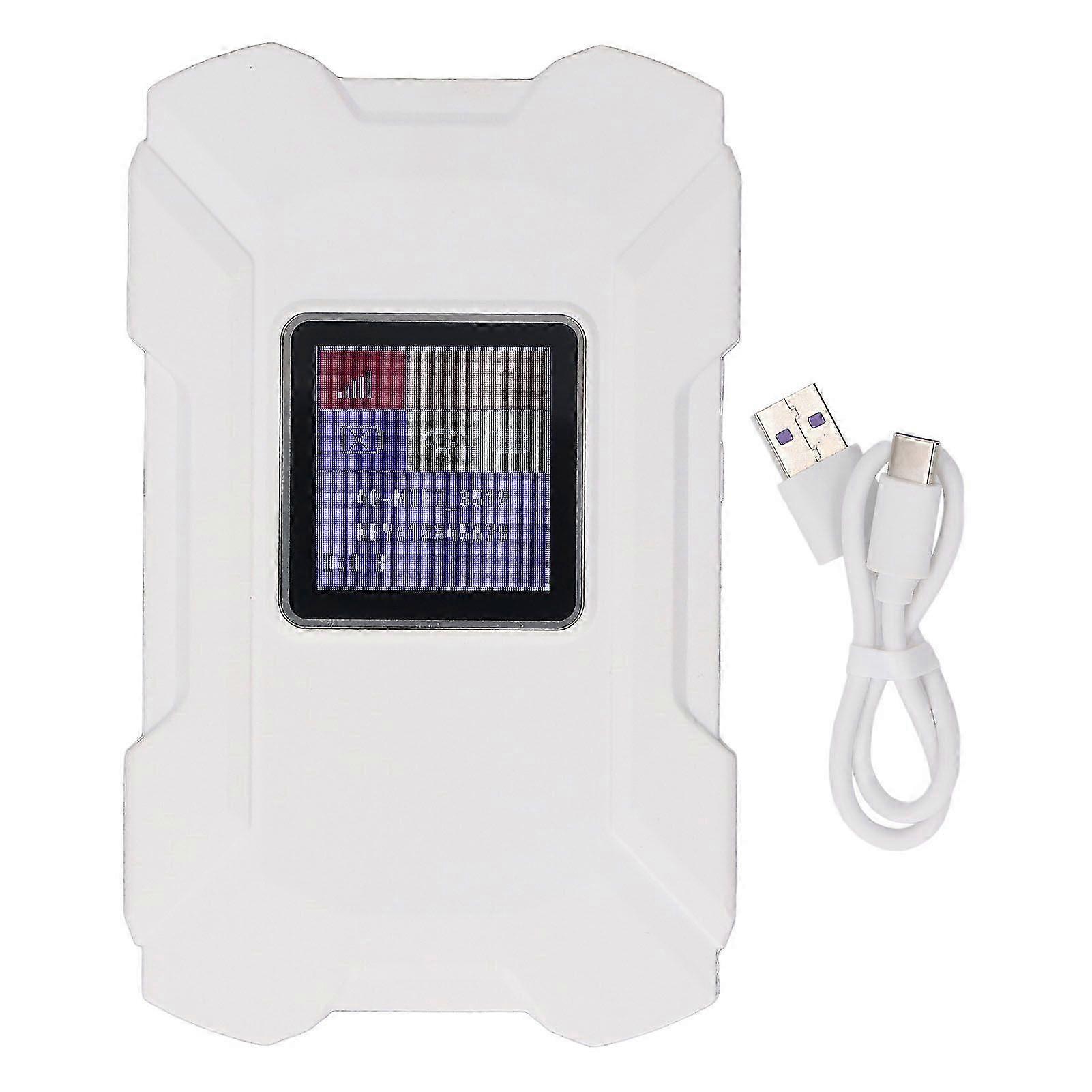 25-26 Portable 4G Router with 1.44 Inch Color Screen SIM Card Slot 3000mAh Support Up to 32 Devices Mobile Hotspot for Win 7 8 10 for Linux White