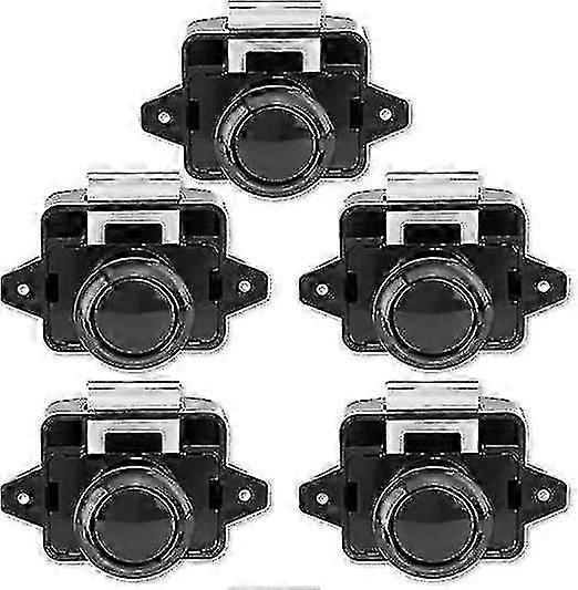 5 Pcs Push Button Latch Locks, Cabinet Door Catch Lock Keyless Knob For Caravan Motorhome Camper Van Boat
