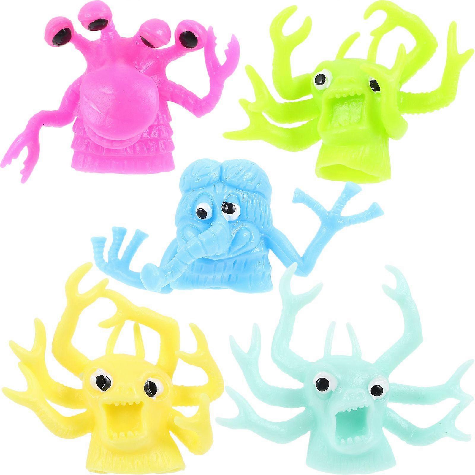 5pcs Simulation Animal Finger Puppets Tricky Animal Finger Puppets Spoof Interactive Toy Random Style