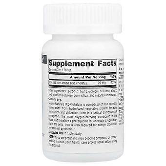 Source Naturals, ijzer, 25 mg, 100 tabletten