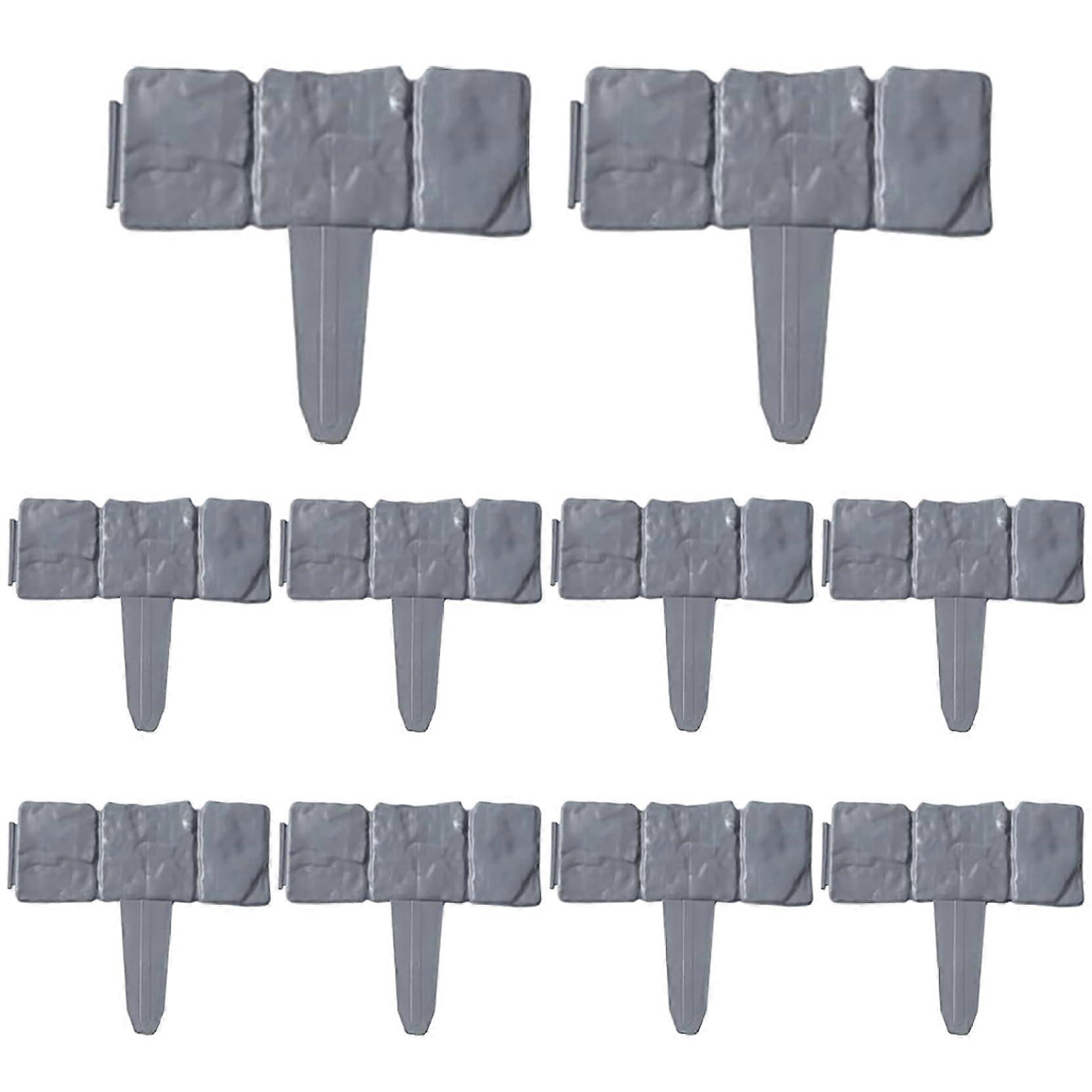 Garden Edging 10Sheet Pack Interlocking Decorative StoneLook Border For Walkways, Yard, Flower Beds Grey