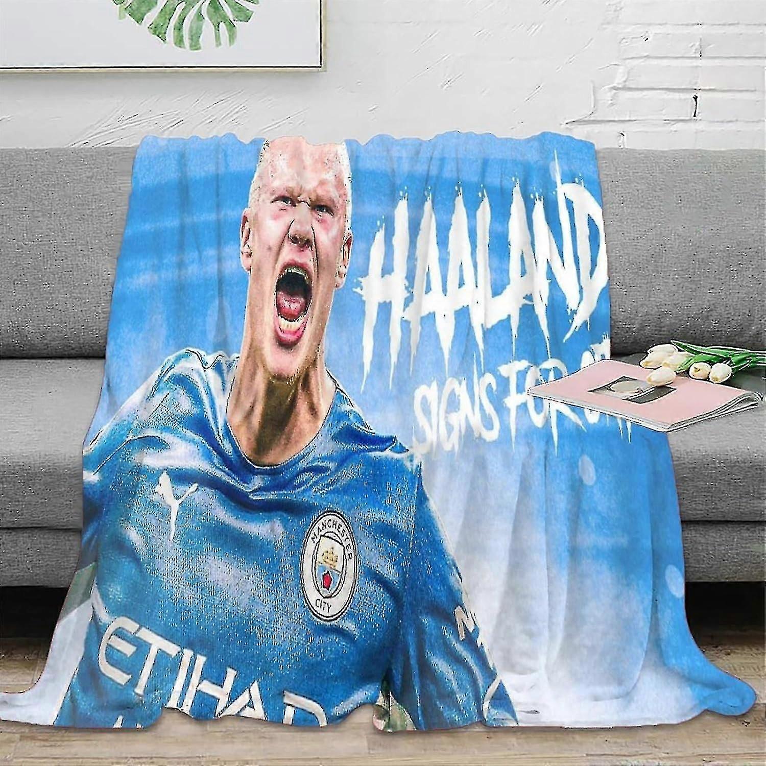 Blanket Tv Sofa Flannel Blanket Throw,3d Erling Haaland Print Blanket Microfiber Soft Throw Blanket Lightweight Fluffy Warm Comfortable Plush Blanketl