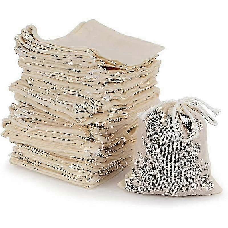 Sacs en mousseline de coton réutilisables, paquet de 50 avec cordon de serrage
