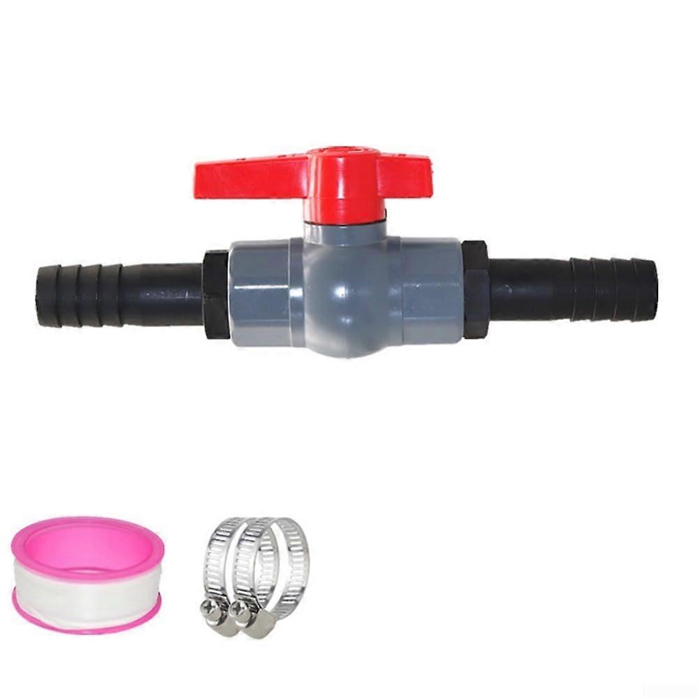 PVC Shut Off Valve With Garden Hose Connector Inline Water Flow Control White