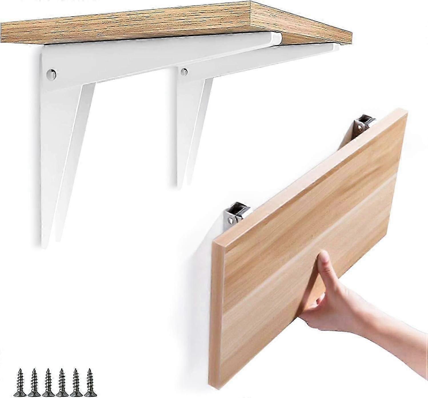 Folding Wall Bracket 2 Pieces, Shelf Bracket Shelf Brackets Folding Folding Bracket Metal Support Garage Folding Console DIY Shelving