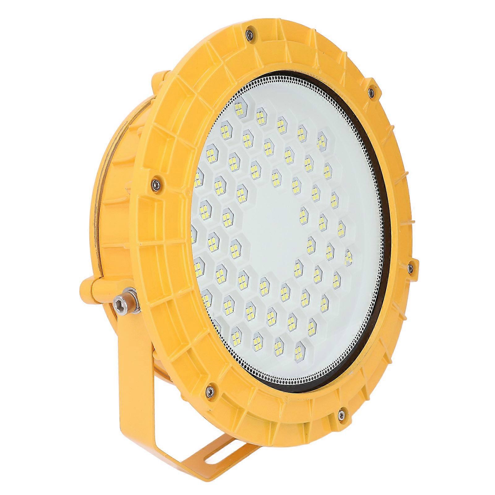 100W 12000LM LED Light Round Tempered Glass Cover Explosion Proof Work Lamp for Factory Tunnel Warehouse Workshop Yellow 