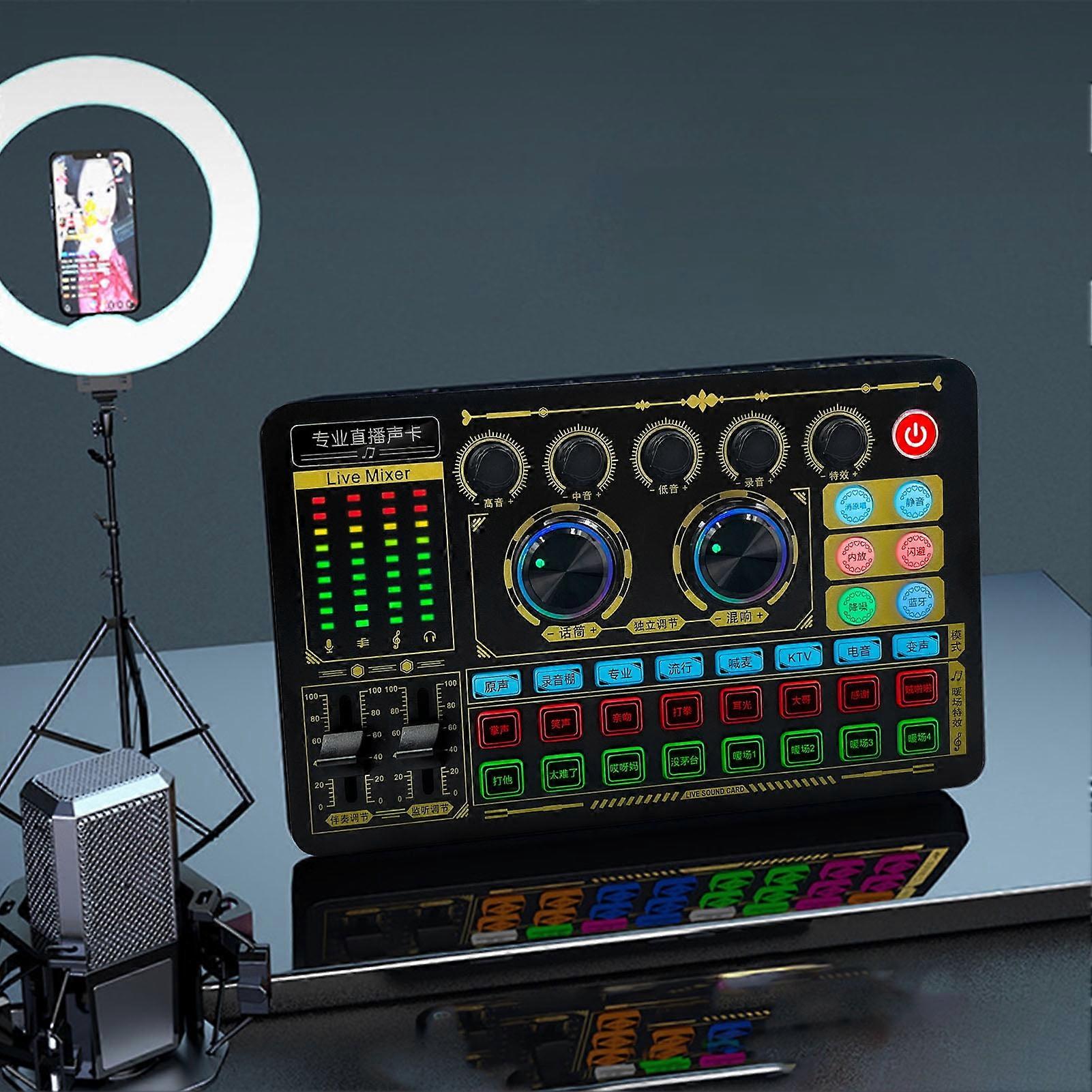 SUSUchens Podcasting Sound Card, Plug & Play, Professional Audio Interface with Wide Compatibility, Noise Cancelling for Phone/Laptop, Live