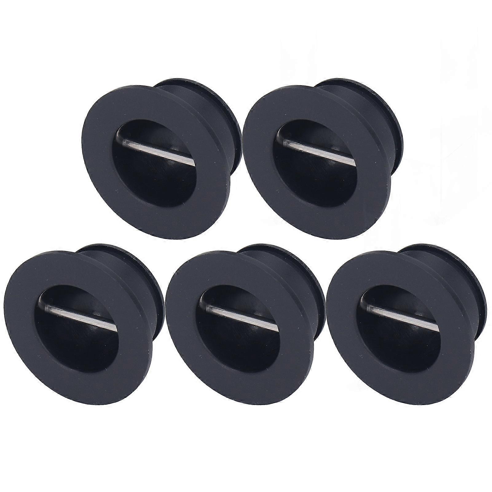 5pcs Surf Leash Plug Replacement Round Board Cup Plug for Surfboard Longboard Black 