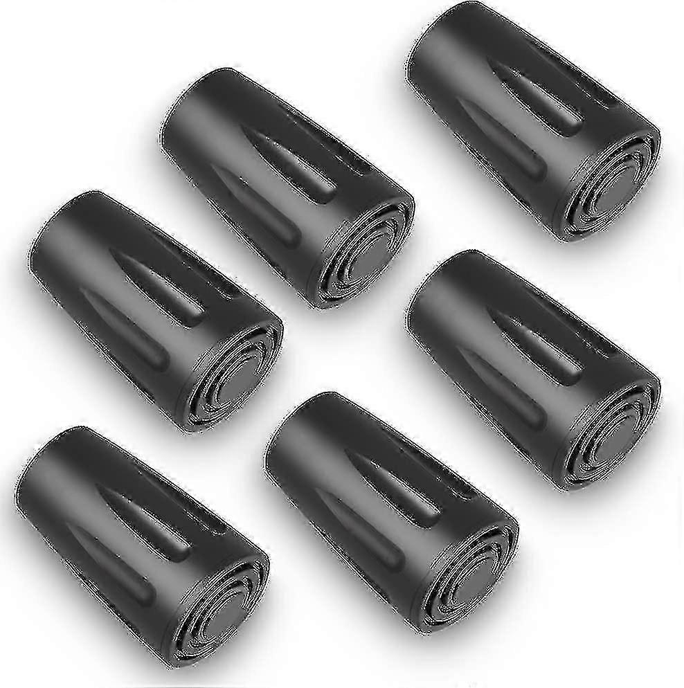 Replacement Black Hiking Poles with Tip-to-End Rubber Set of 6