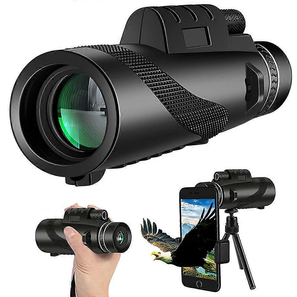 Toy 80x100 Monocular Telescope for Adults with SmartphoneClip and TripodHigh