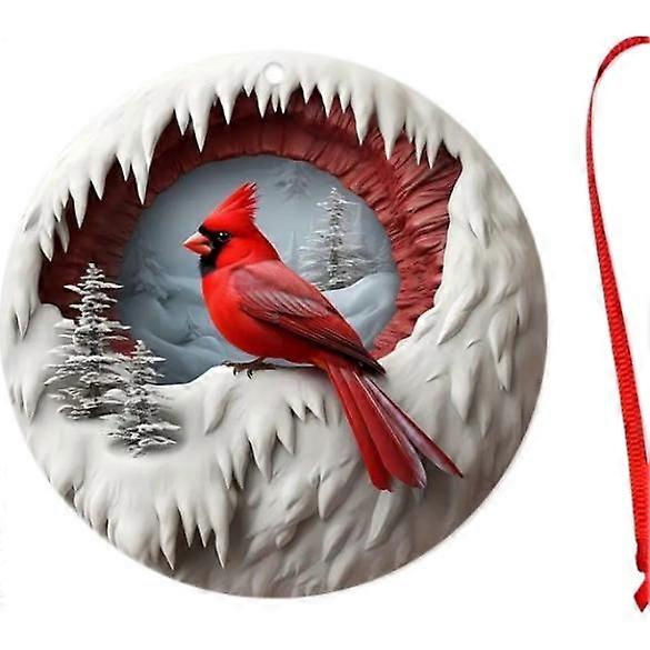Acrylic Bird Christmas Ornament with Hanging String for Tree and Home Decor