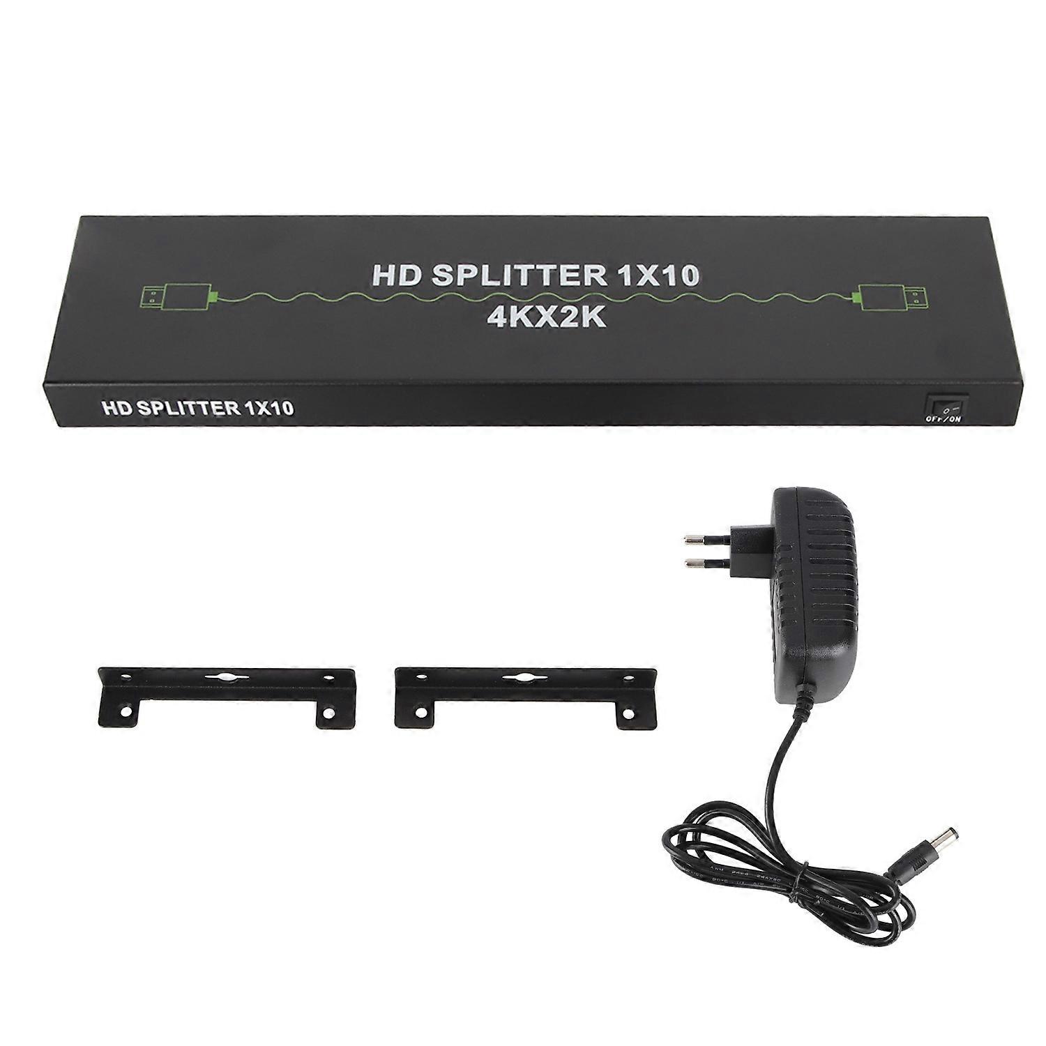 1 in 10 Out HD Multimedia Interface Splitter Support 4K 30Hz 3D Sound Video Sync 10 Way HD Video Spl