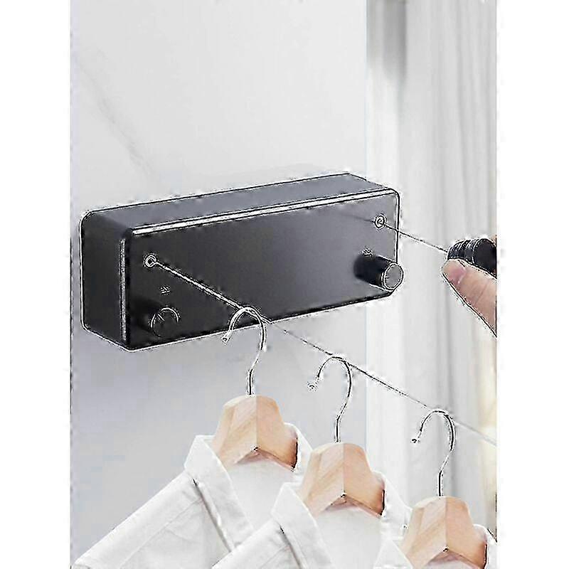 Multi-Application Retractable Clothesline, ABS Protective Casing Ensuring Longevity, Suitable For Various Spaces (Black) 2025