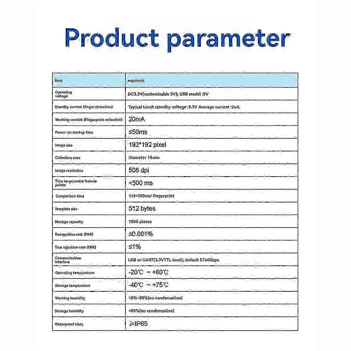 R503Pro USB Fingerprint Module with 1500 Capacity Sensor Scanner, IP65 Waterproof for Android Devices