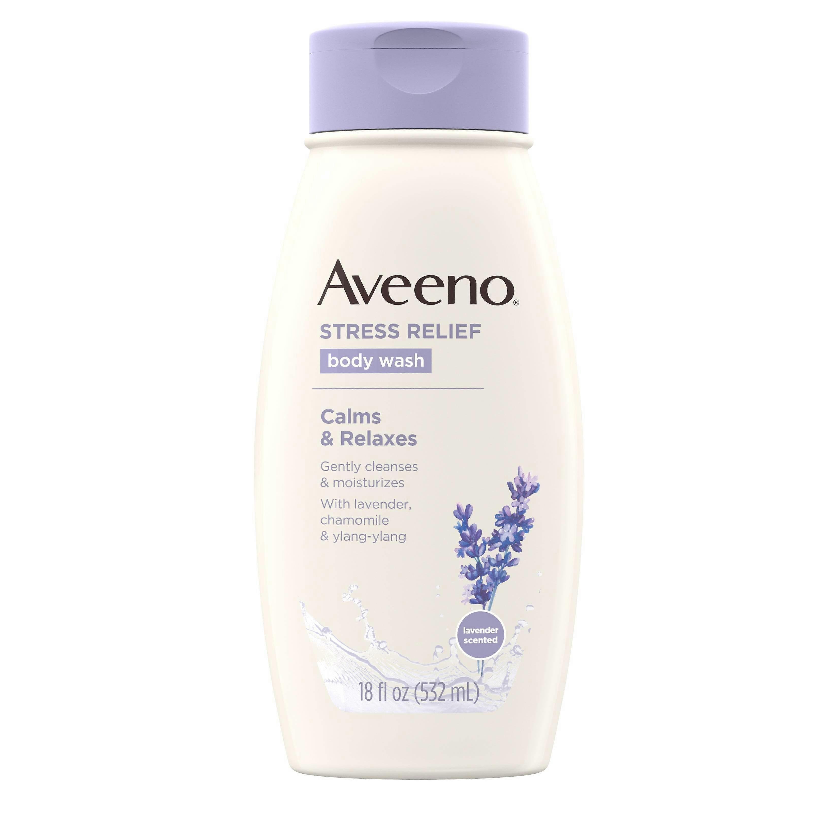 Aveeno Stress Relief 沐浴露，含薰衣草和洋甘菊，18 盎司