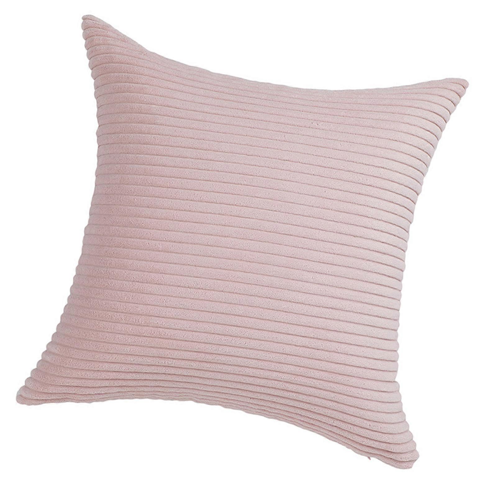 Pink Plush Throw Pillow Case Universal Soft Fabric Machine Washable Square Cushion Cover with Zippers for Living Room Multicolor