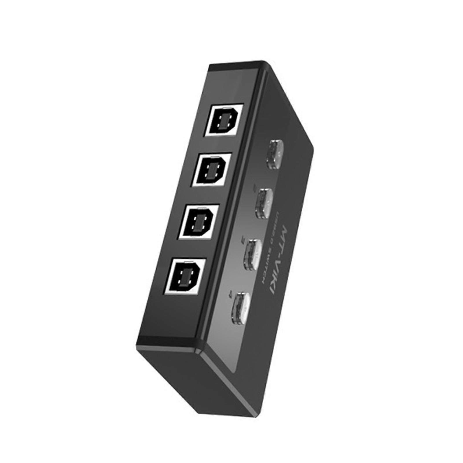 Printer Sharing Device USB 2.0 Multiple Central point Supports 4 Computers Desktop Space Saver For Office Efficiency Multicolor