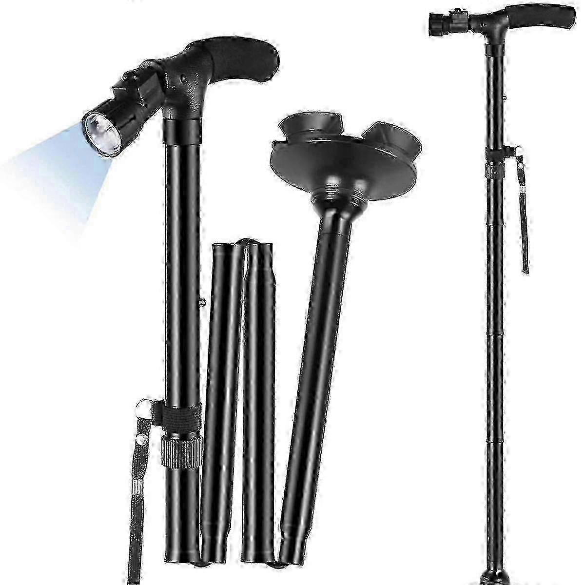 Folding With Led Foldable Wal Stick Anti-slip Dis Aluminium Adjable Portable Lamp