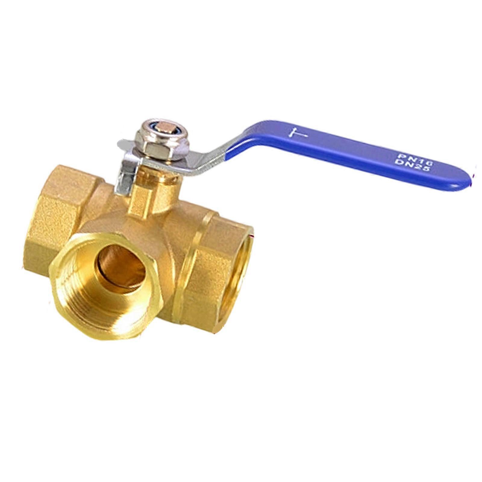 T Port Brass Ball Valves Three Way Flows Control Valves with Strong Levers Handle Simple Installation for Household Use Multicolor