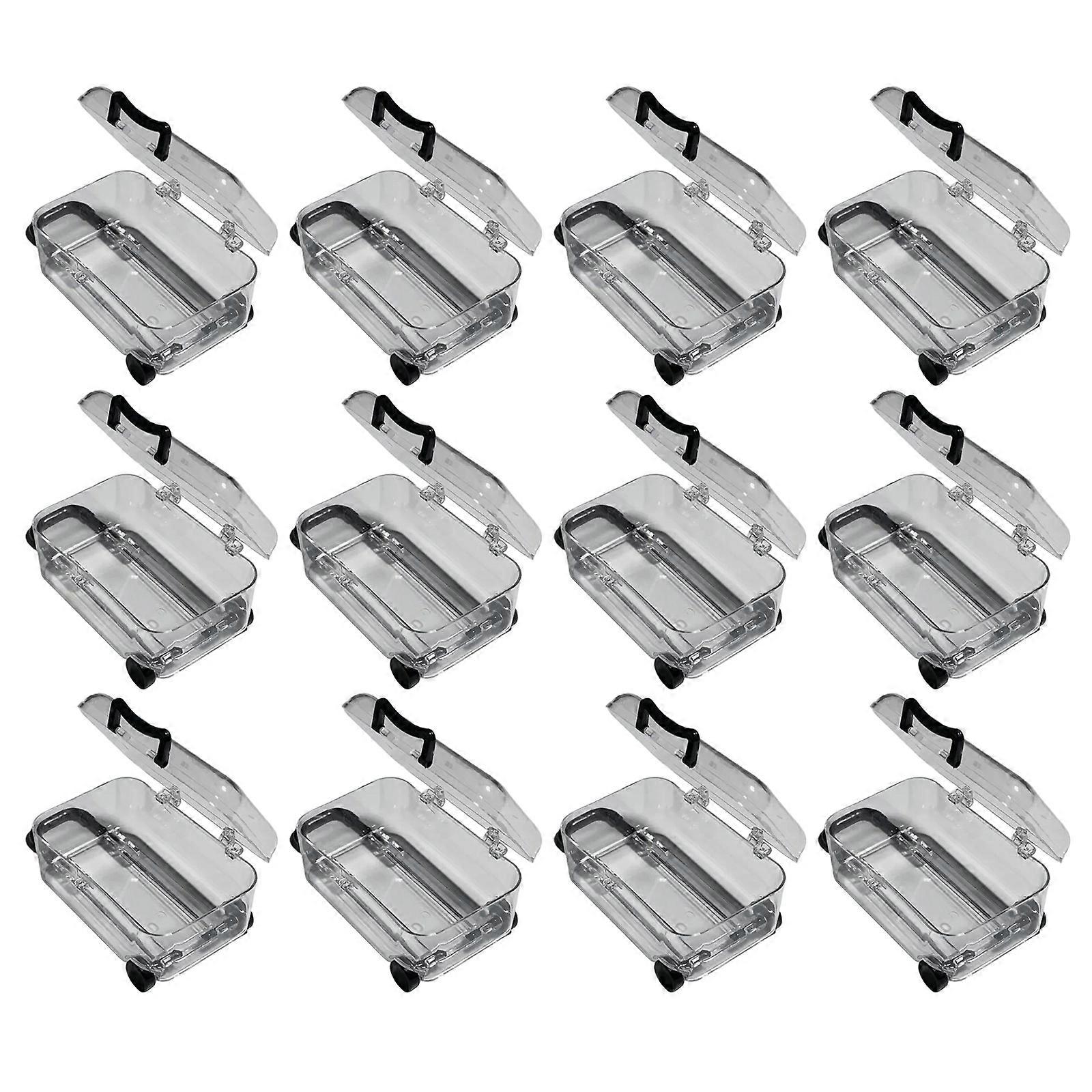 12pcs Transparent Miniature Suitcase Storage Boxes with Lids for Craft Accessories Jewelry and Small Items Containers Multicolor