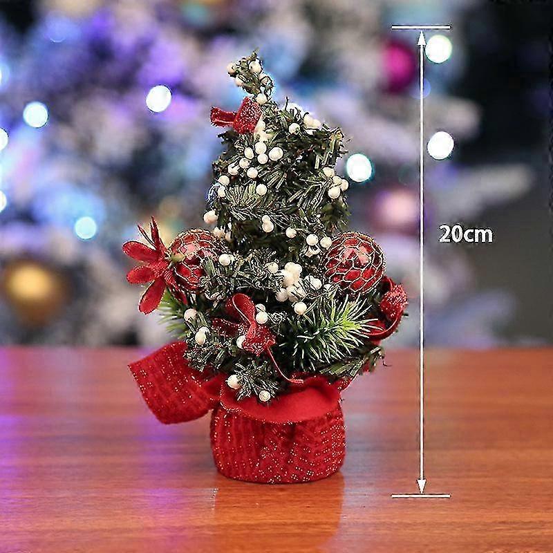 Decorative tabletop Christmas tree 20cm with included ornaments