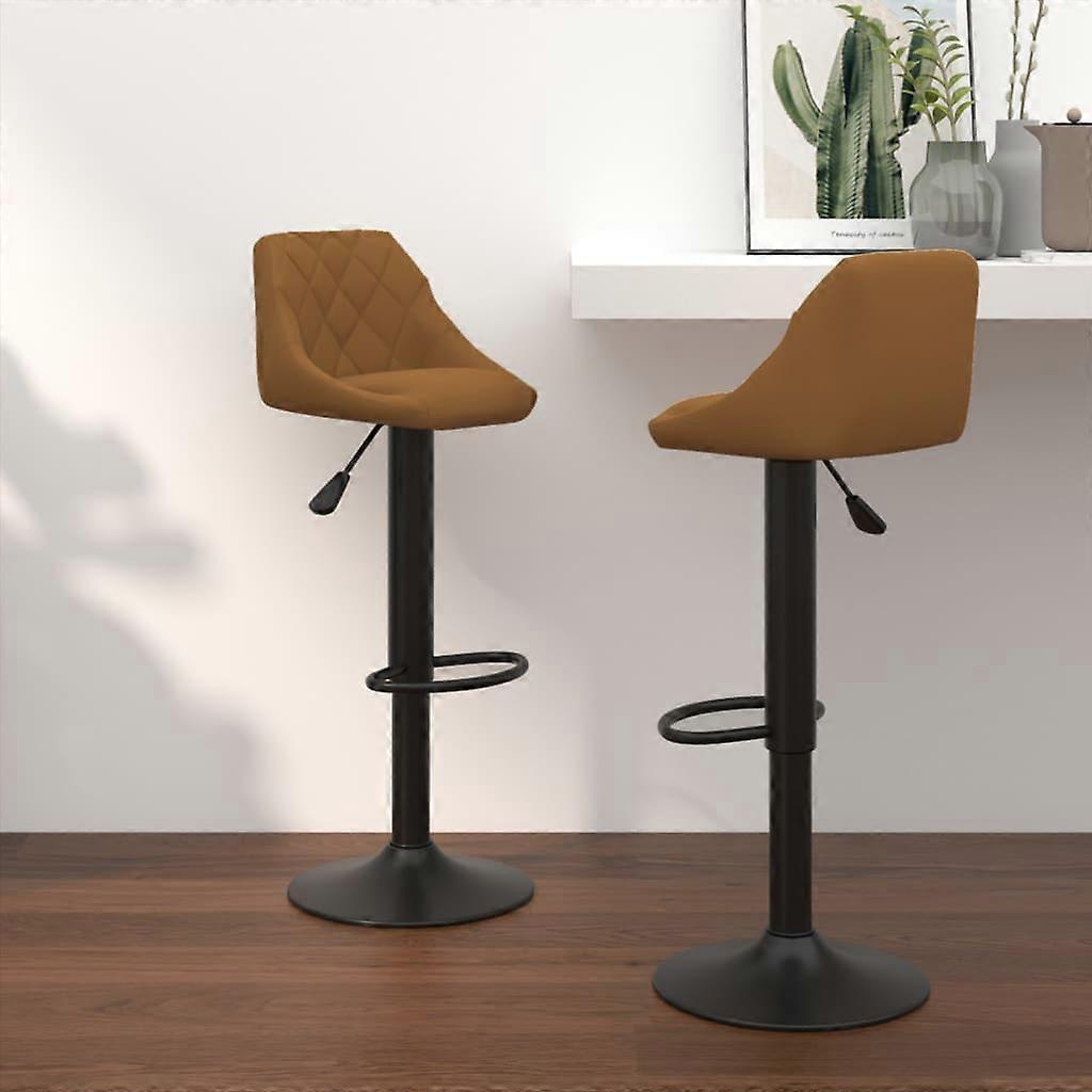 Barhocker 2 Stk. Braun Samt, SKU: 335347
