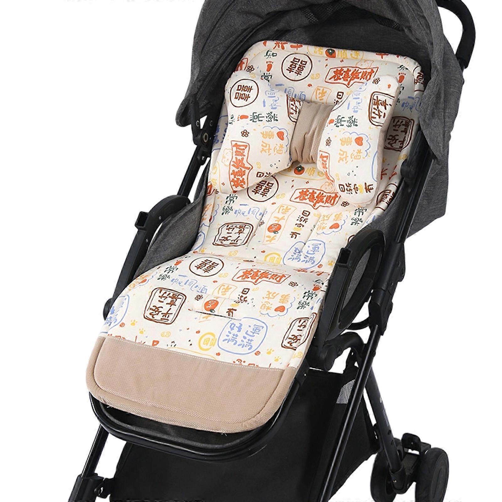 Baby Strollers Pad Baby Pram Carriage Cushion Double Sided Mattress Pushchair Liner Strollers Cushion with Printed Pattern Multicolor