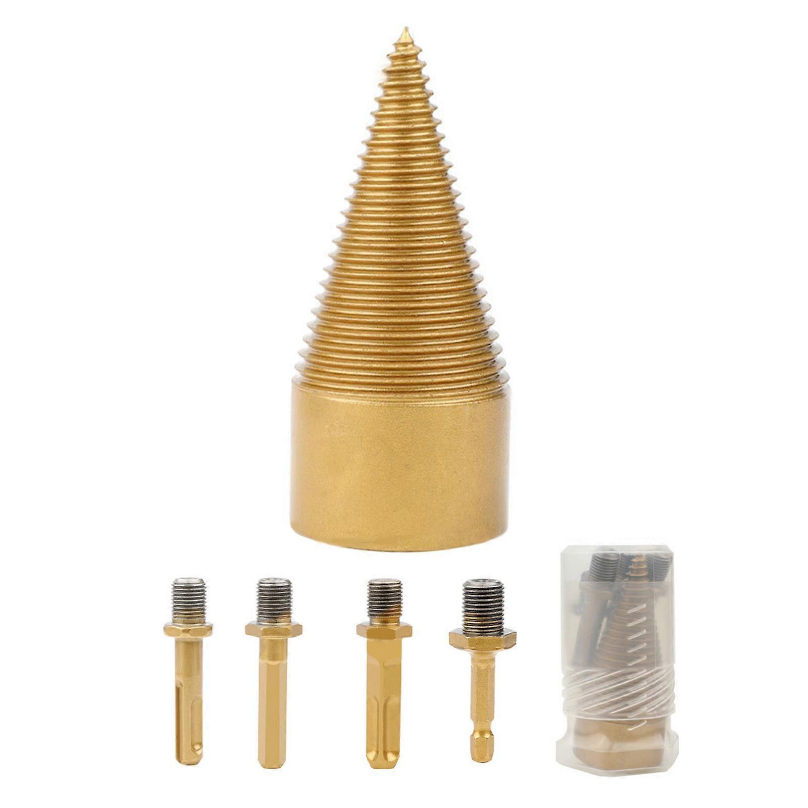 5Pcs Firewood Log Splitters Drill Bit Removable Wood Splitters Drill Bit Screw Cone Kindling Splitters Drill Bit  42mm