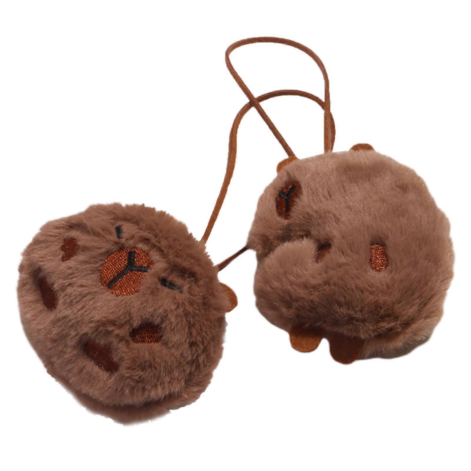 Cute Capybara Toy Keychain Charm Adorable Backpack Pendant Soft and Delicate Handmade Name Ornament for Bags Keychains Multicolor