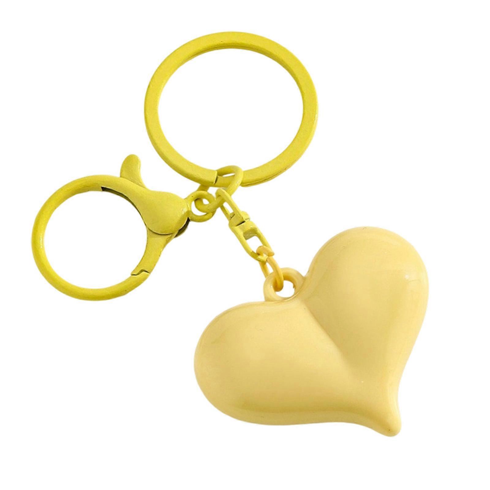 Beautiful Heart Design Keychain Crafted of Acrylic with Vibranting Candy Color for Personalize Styles  Yellow