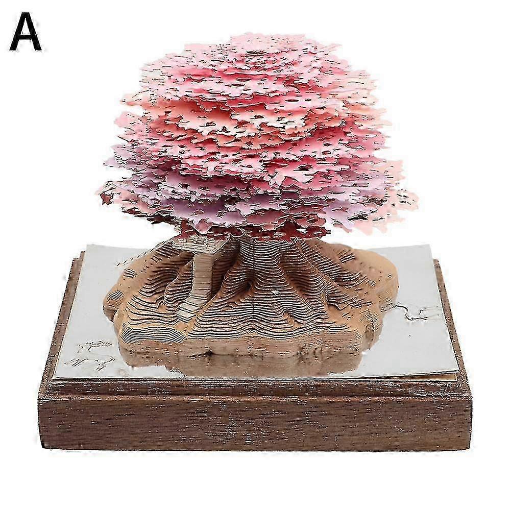 w 3D Desk Calendar 2025, Time Piece Calendar, Tear-Away 3D Paper Art Notepad